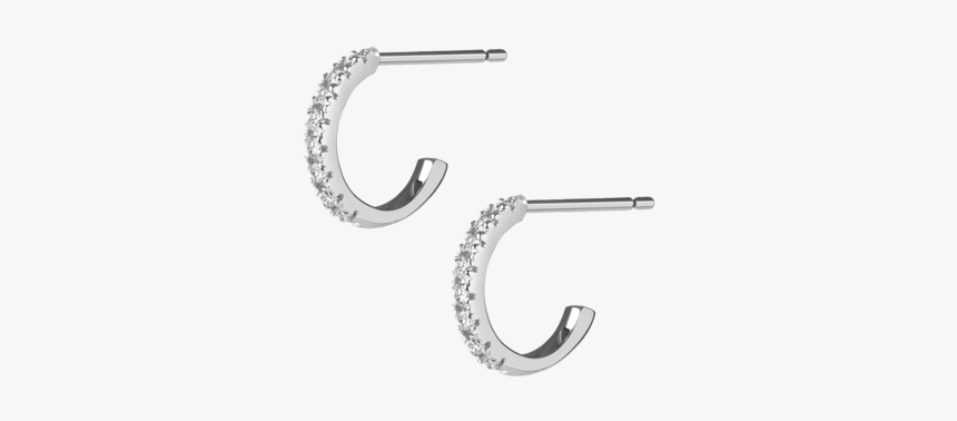 Huggie Earrings With White Diamonds - Earrings, HD Png Download