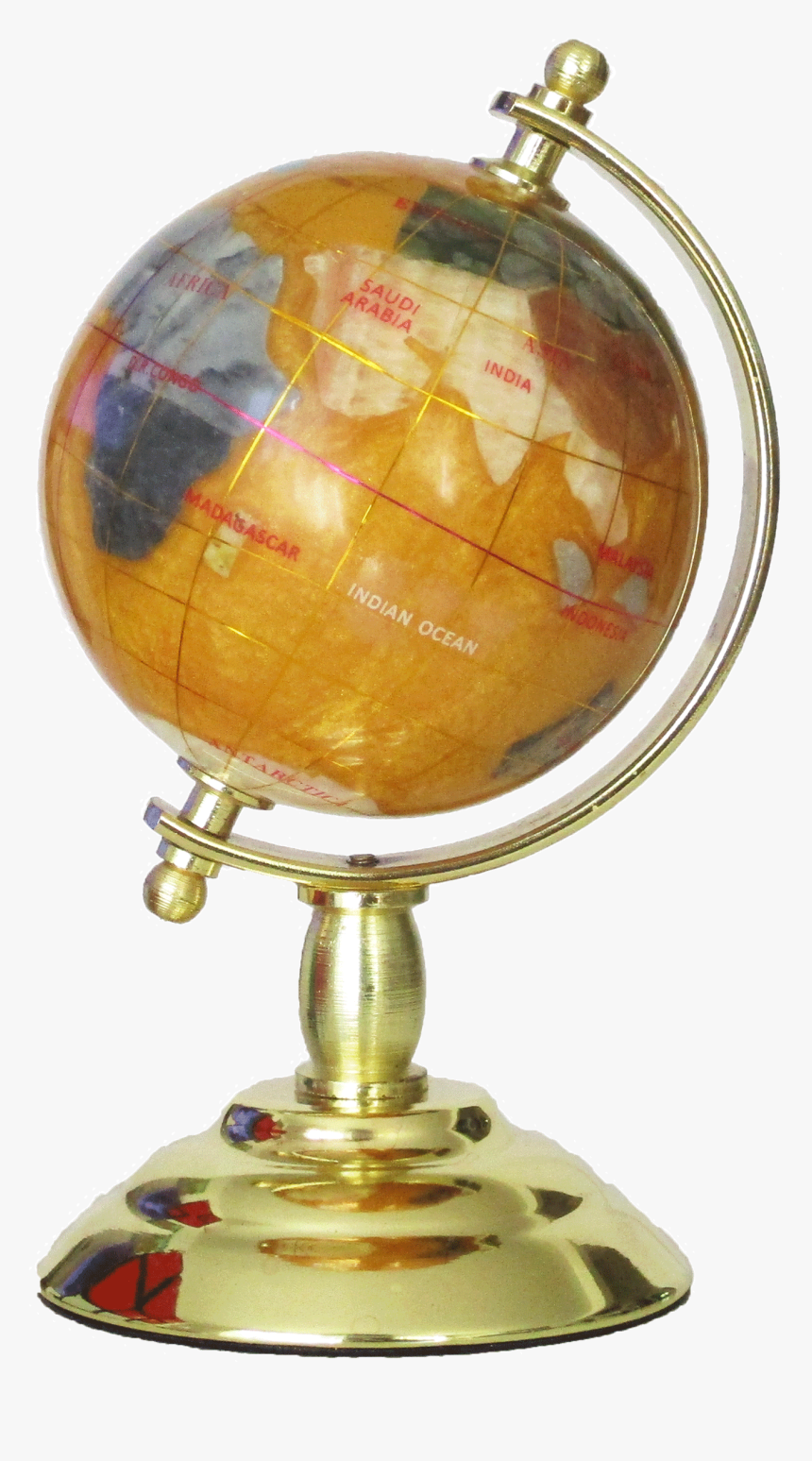 Gemstone Globe Tabletop 8 Cm Copper Single Leg Gold - Globe, HD Png Download