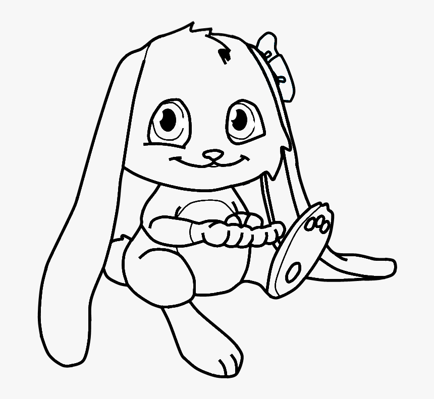 Hand Fan Template - Rabbit, HD Png Download