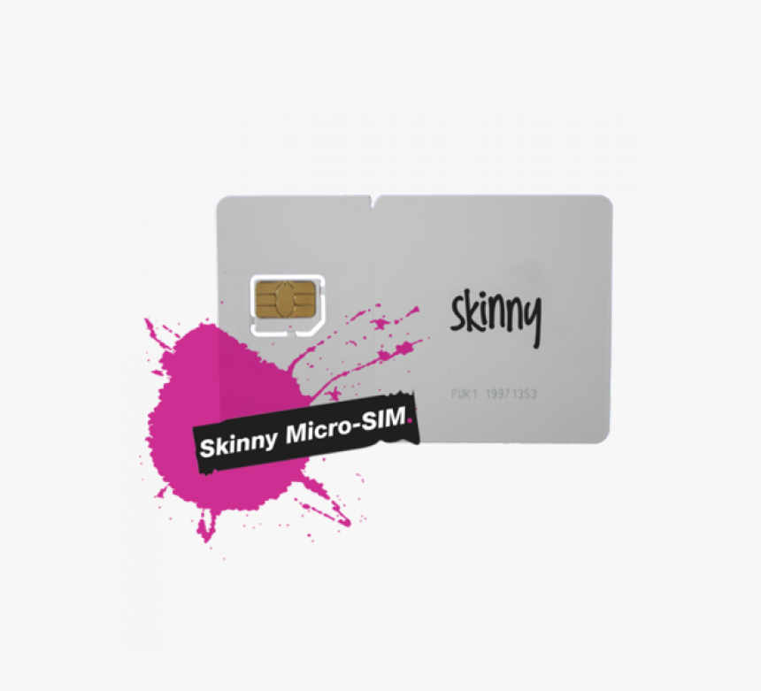 Skinny Micro Sim Card - Skinny Mobile, HD Png Download