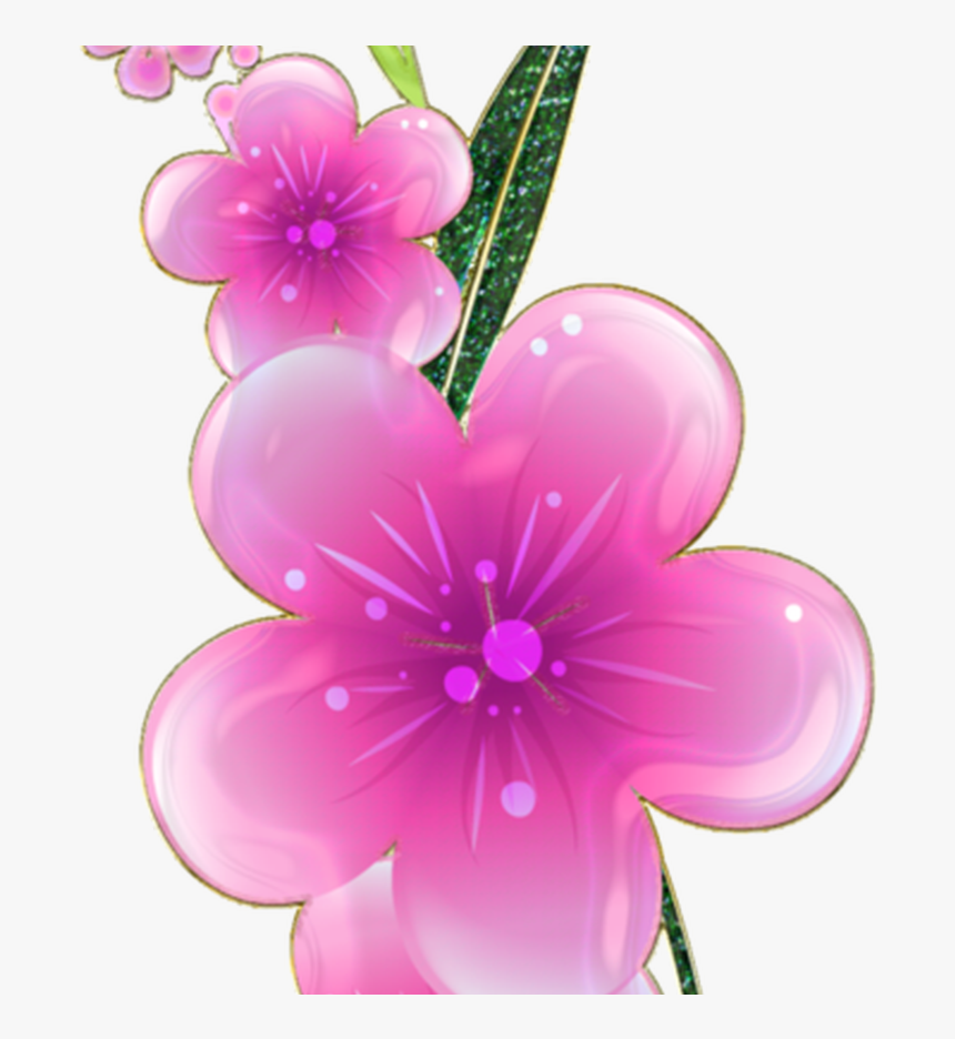 Transparent Pink Flowers Border Png - Portable Network Graphics, Png Download