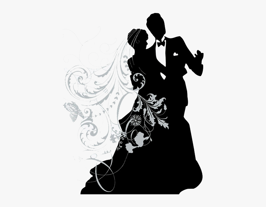 Kickin Country - Wedding Couple Silhouette Png, Transparent Png