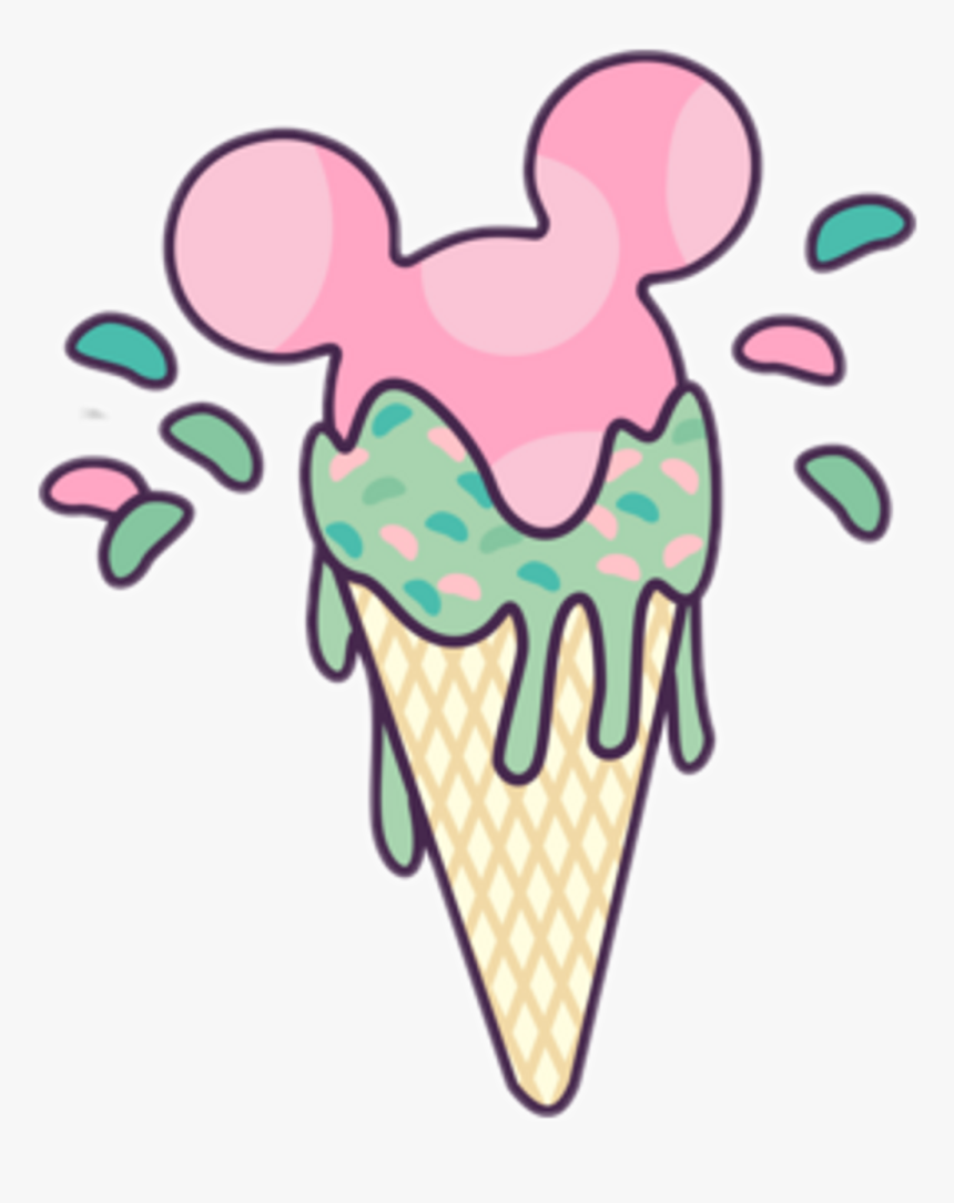 Laptop Stickers Clipart Mickey Mouse Ice Cream Draw, HD Png Download , Transparent Png Image