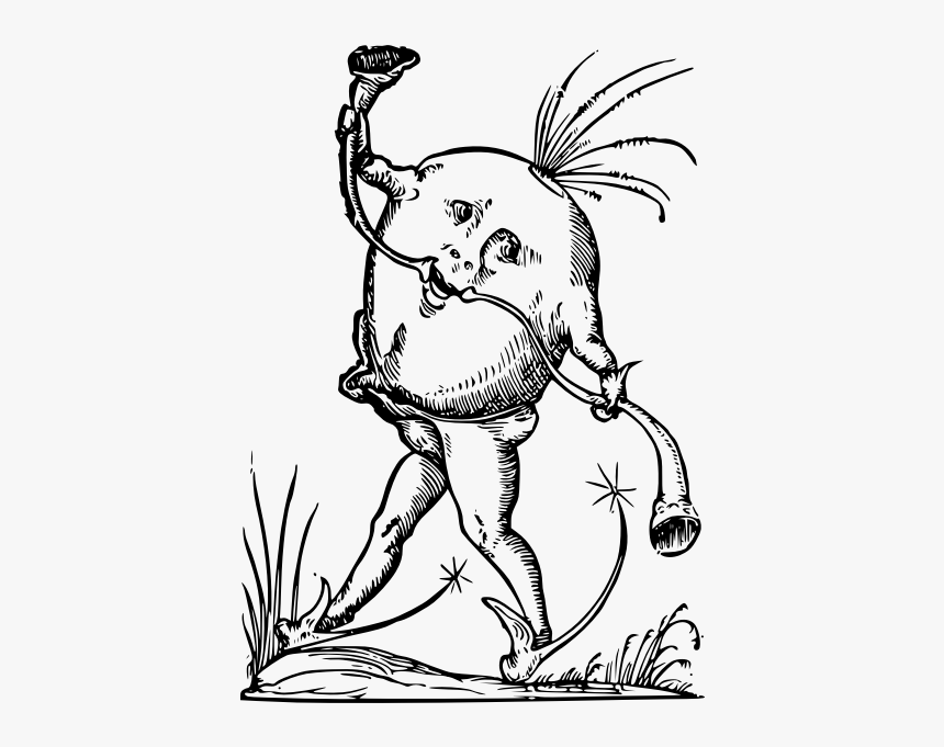 Big-headed Monster - Woodcut Bizarre, HD Png Download