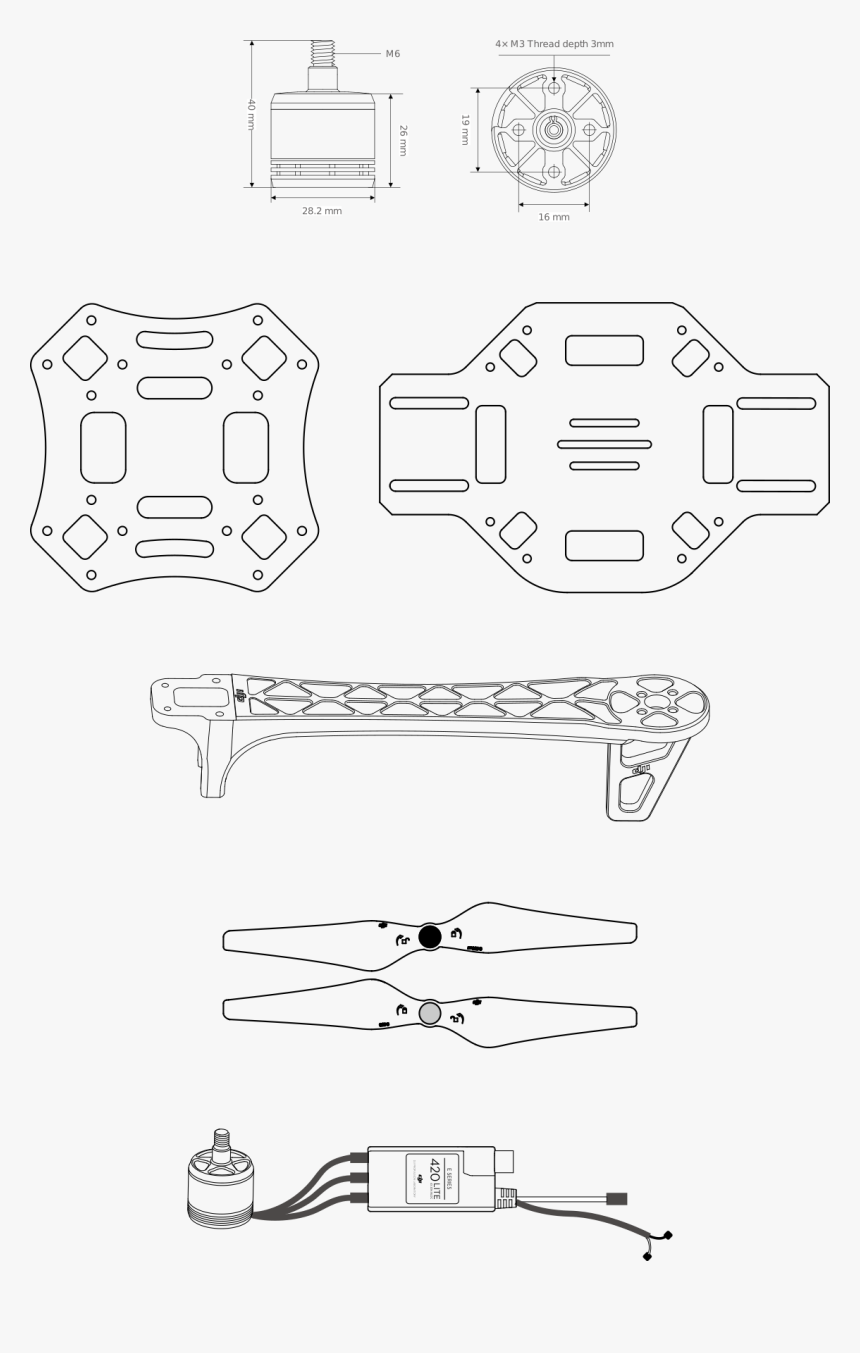 F450 Frame Dimensions, HD Png Download