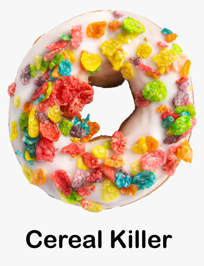 Vanilla Frosting, Fruity Pebbles - Doughnut, HD Png Download