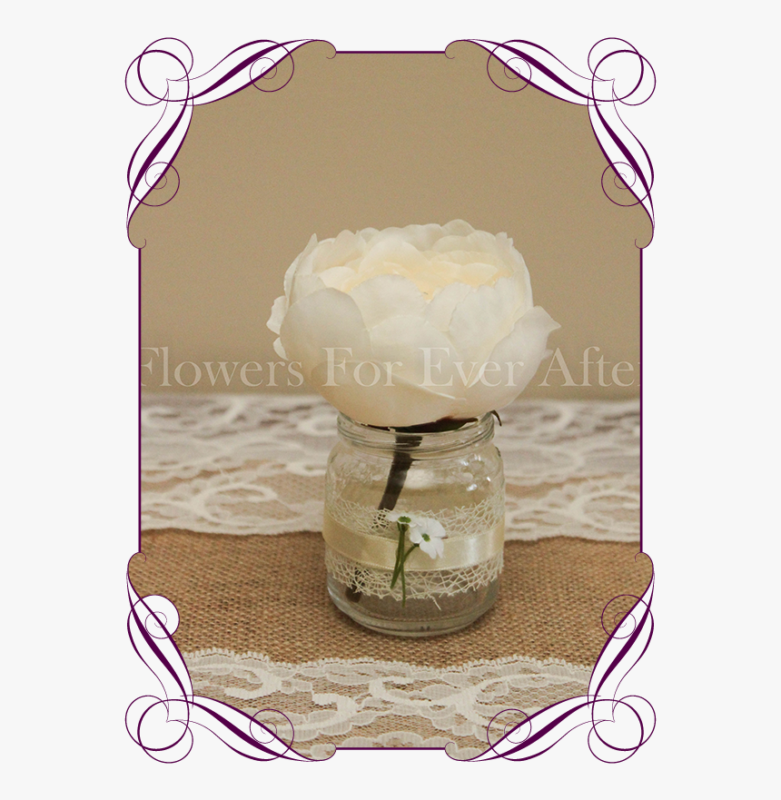 Cream Peony Silk Artificial Table Decoration - Flower Girl Crowns Australia, HD Png Download