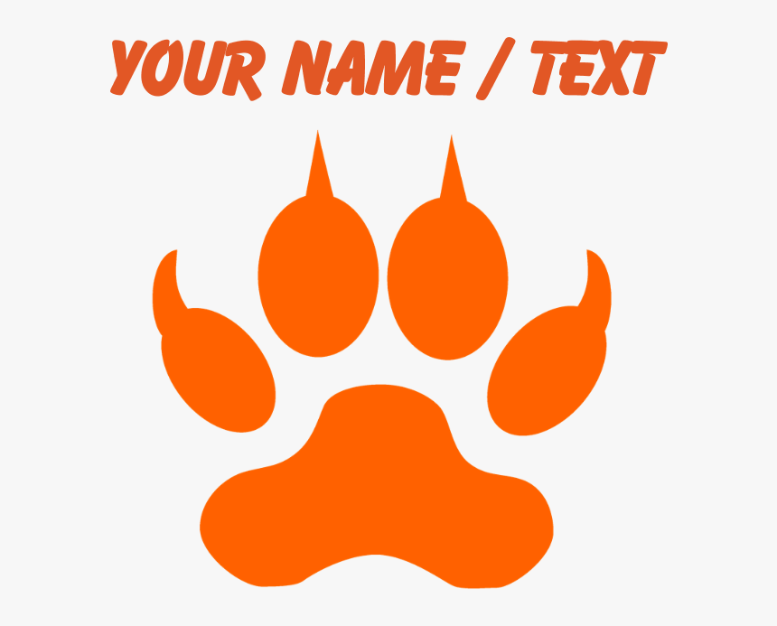 Custom Orange Wolf Paw Print Sports Water Bottle - Wolf Orange Paw Print, HD Png Download