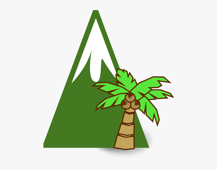 Transparent Moutain Clipart - Coconut Tree Clipart Small, HD Png Download