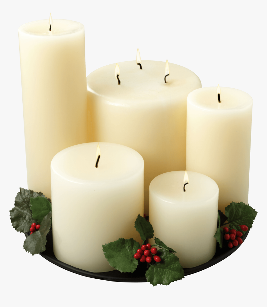 Group Of White Candles - Candle, HD Png Download