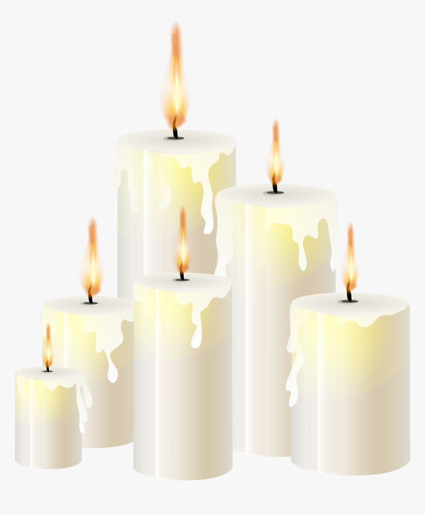 White Candles Png Clip Art, Transparent Png