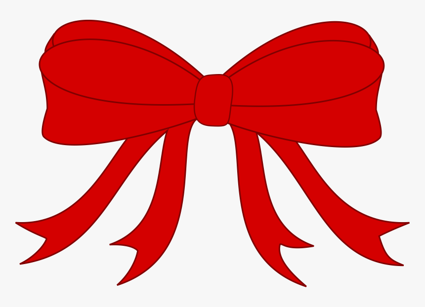 Red Bowed Ribbon Clip Arts - Clip Art Of Ribbon, HD Png Download