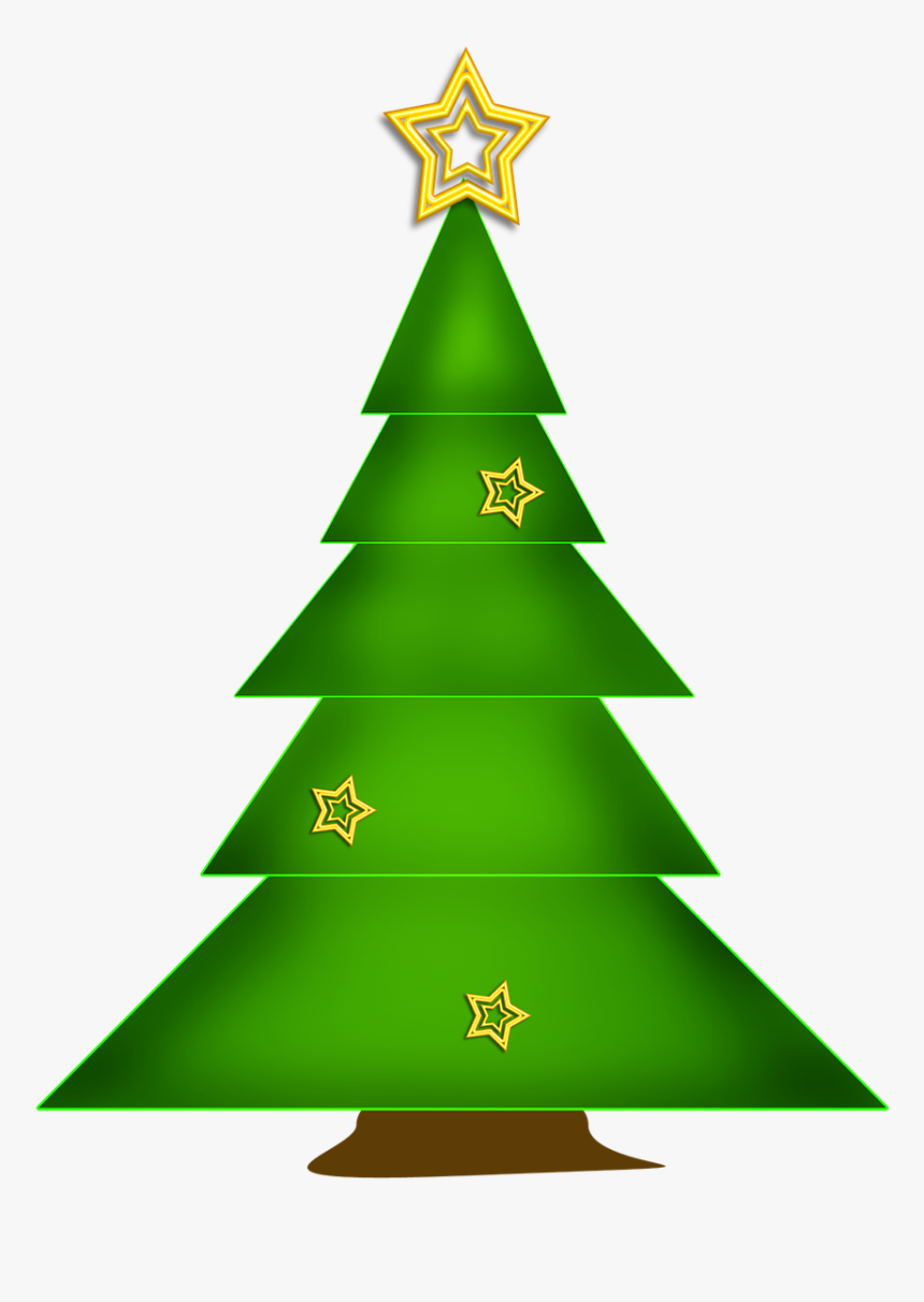 Fir Tree Christmas Star Poinsettia Green Tree - Christmas Day, HD Png Download