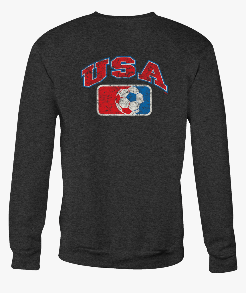 Crewneck Sweatshirt Usa Soccer Flag Shirt For Men Or - Long-sleeved T-shirt, HD Png Download