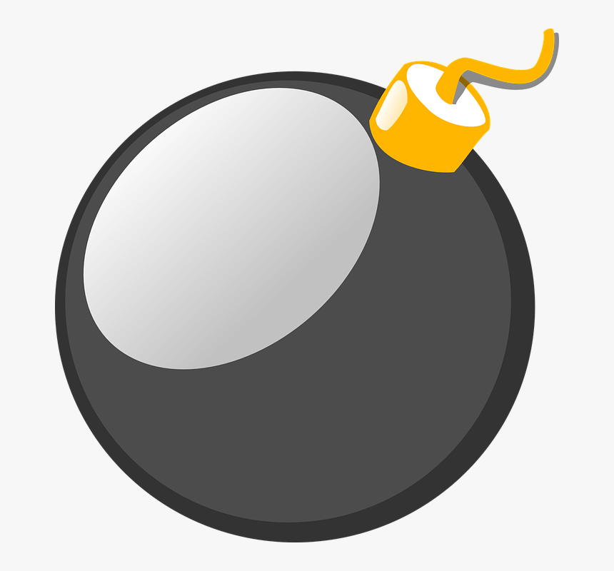 Bomb, Explosive, Explode, Fuse, Boom, Gray, Cartoon - Clip Art Bomb Png, Transparent Png