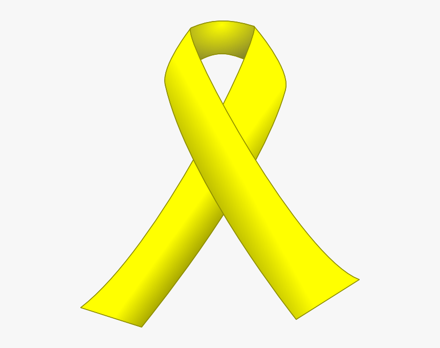 Yellow Ribbon Svg Clip Arts - Yellow Bone Cancer Ribbon, HD Png Download