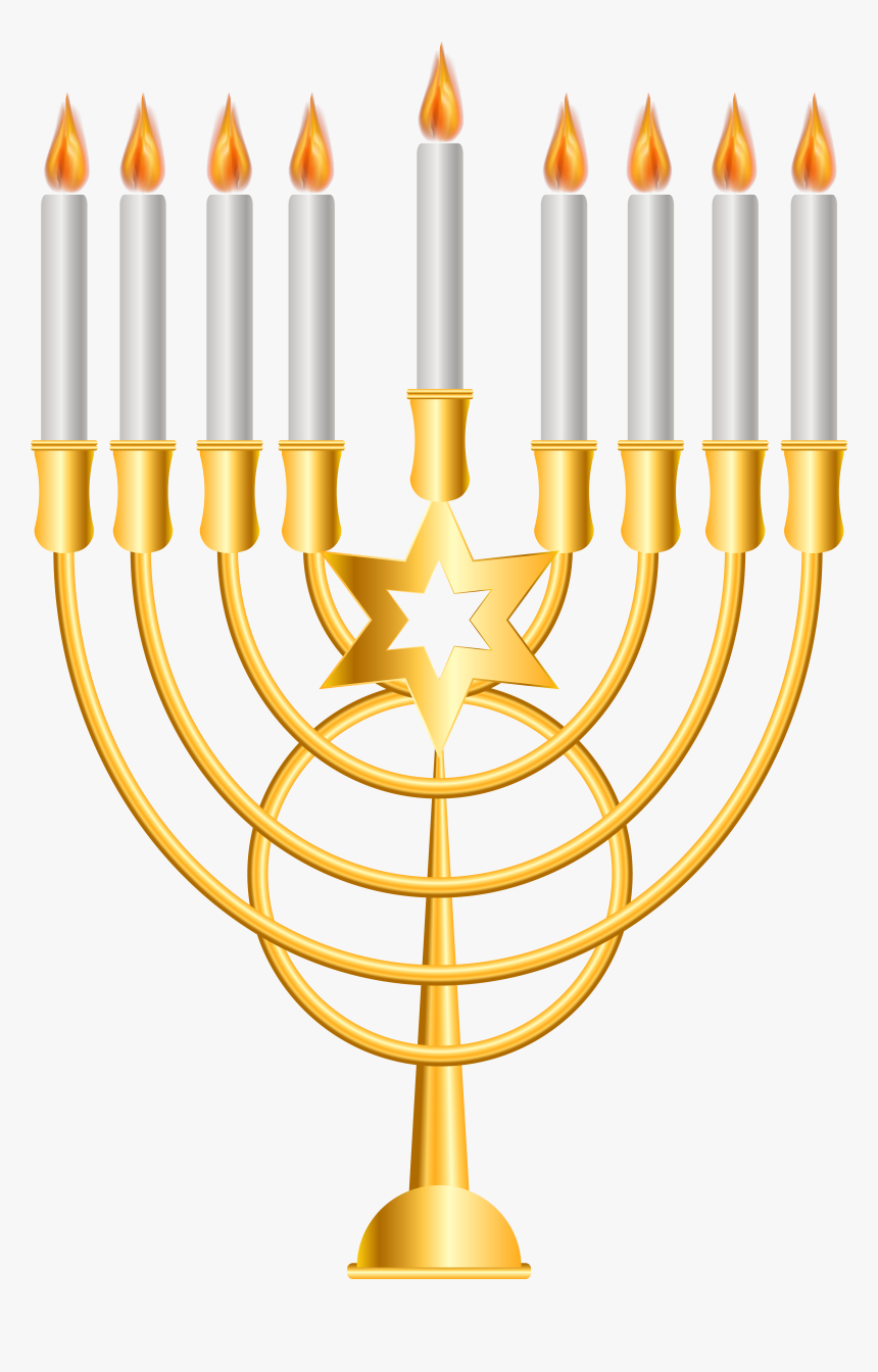 Menorah Gold Png Clip Art - Clip Art Transparent Background Menorah, Png Download