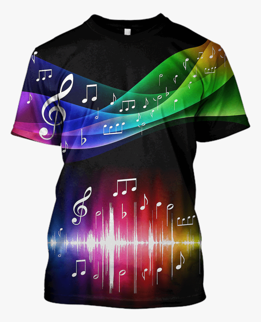 3d Music Note With Colors Full Print T Shirt - Music Notes, HD Png Download