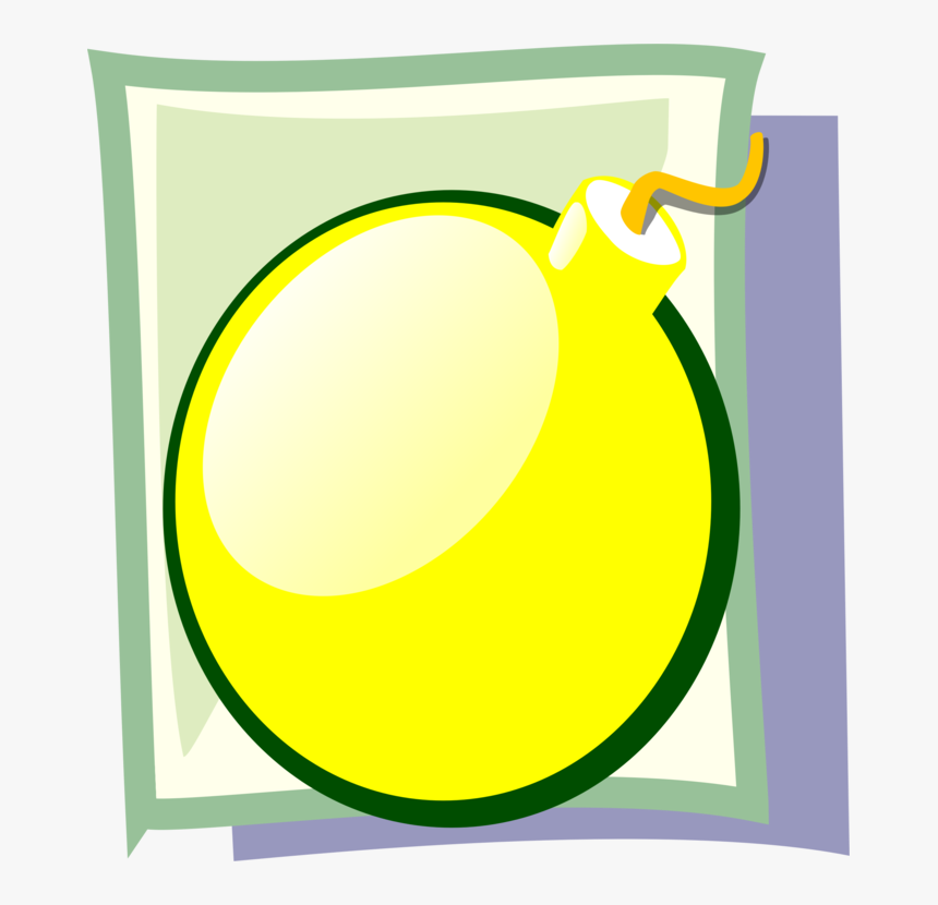 Bomb, Explosive, Yellow, Fuse, Weapon, Round, Boom - Bomb, HD Png Download