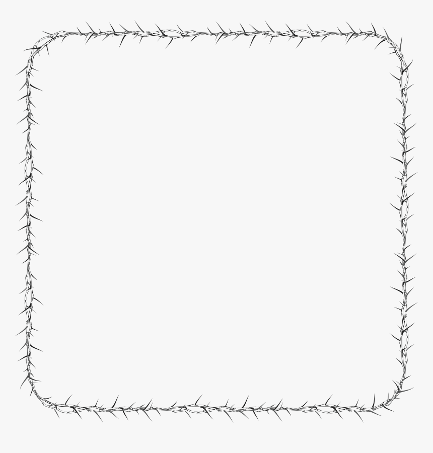 Free Clipart Of A Square Frame Made Of Thorns - Line Art, HD Png Download