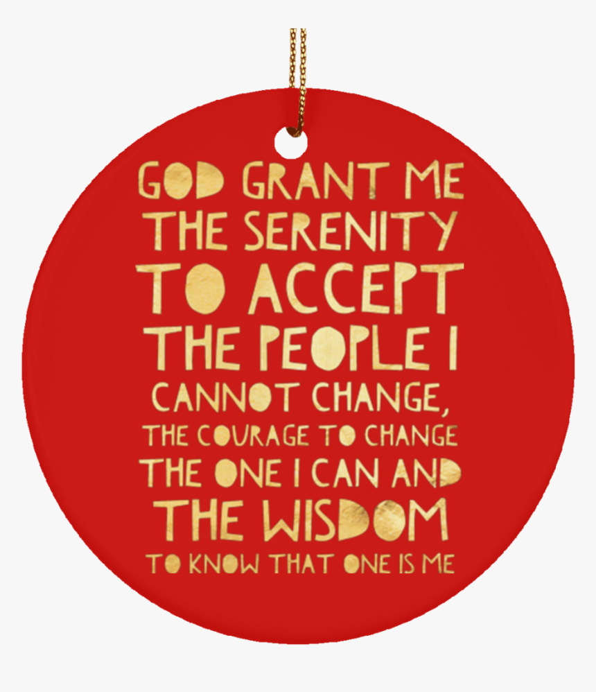 Aca Serenity Prayer Christmas Tree Ornament Ceramic - Circle, HD Png Download