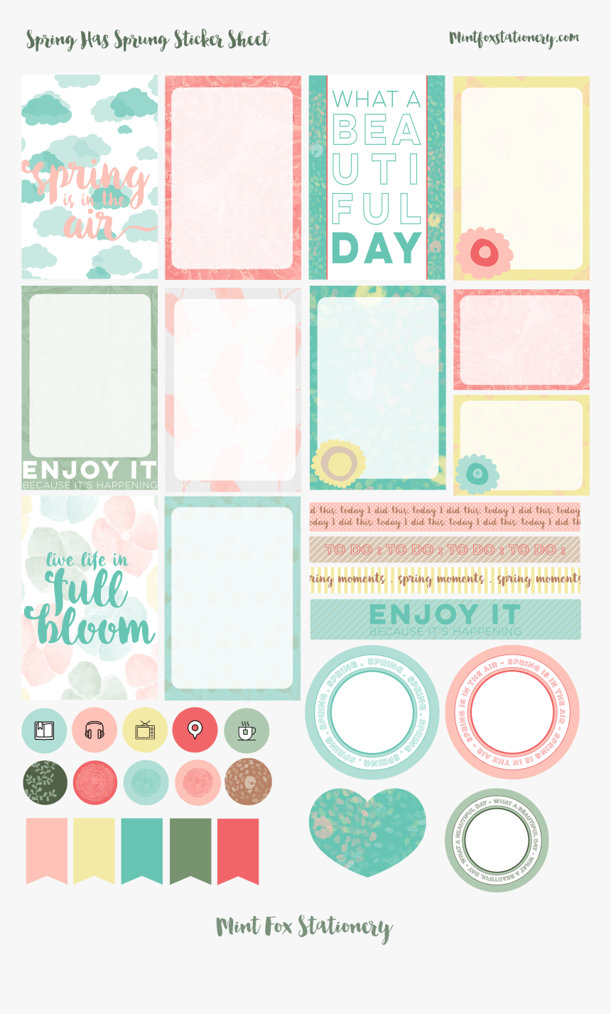 Spring Happy Planner Printable Stickers - Eye Shadow, HD Png Download