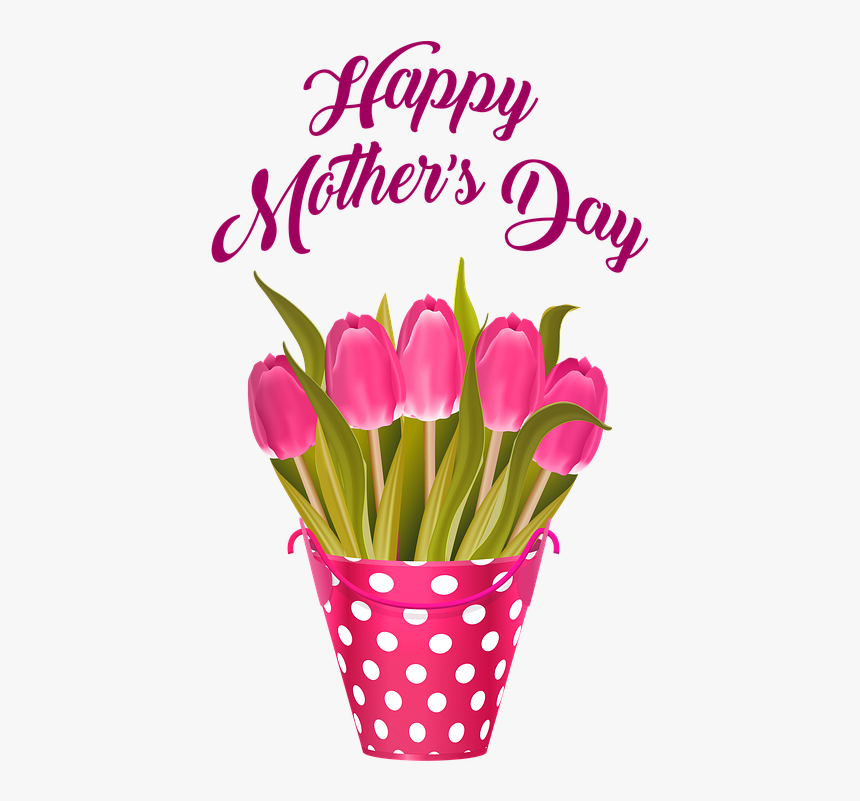 Happy Mother S Day, Tulips In Bucket, Flowers, Tulip - Happy Mother Day Date 2019, HD Png Download