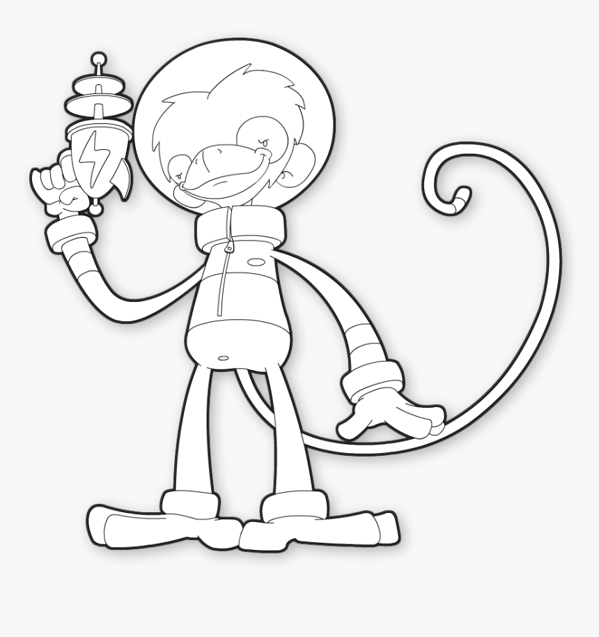 Space Monkey Vector Outline - Illustration, HD Png Download