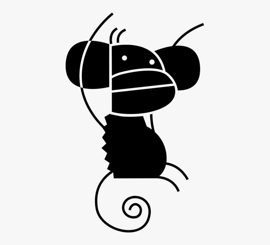 Vector Illustration Of Chimpanzee Primate Monkey Ape - Cartoon, HD Png Download