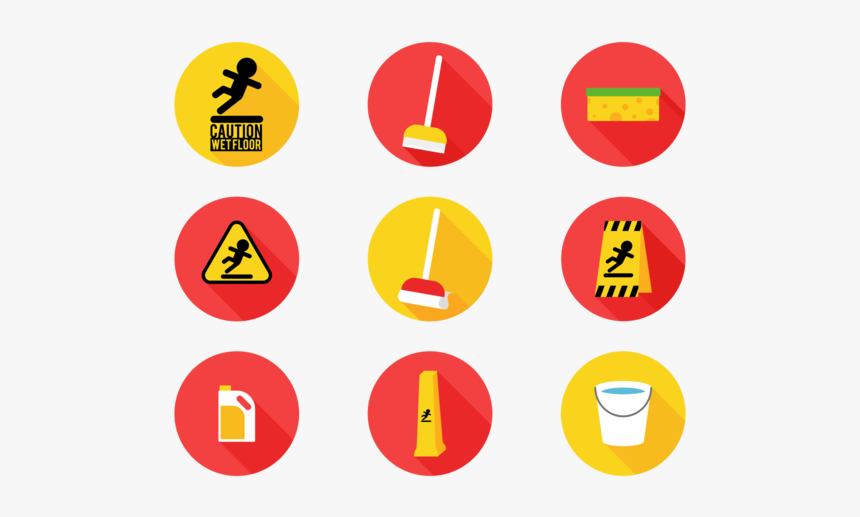 Wet Floor Sign Flat Icons - Circle, HD Png Download