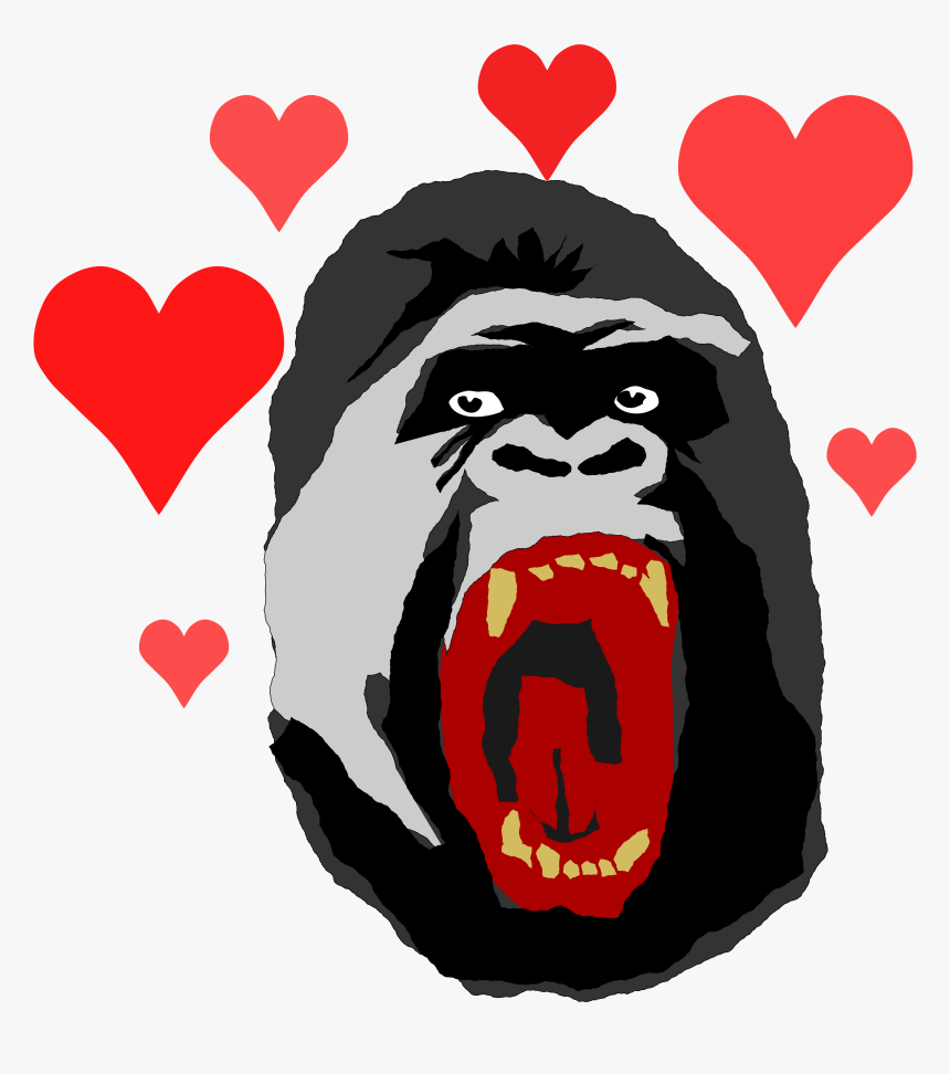 Valentine Gorilla - Heart - Heart, HD Png Download