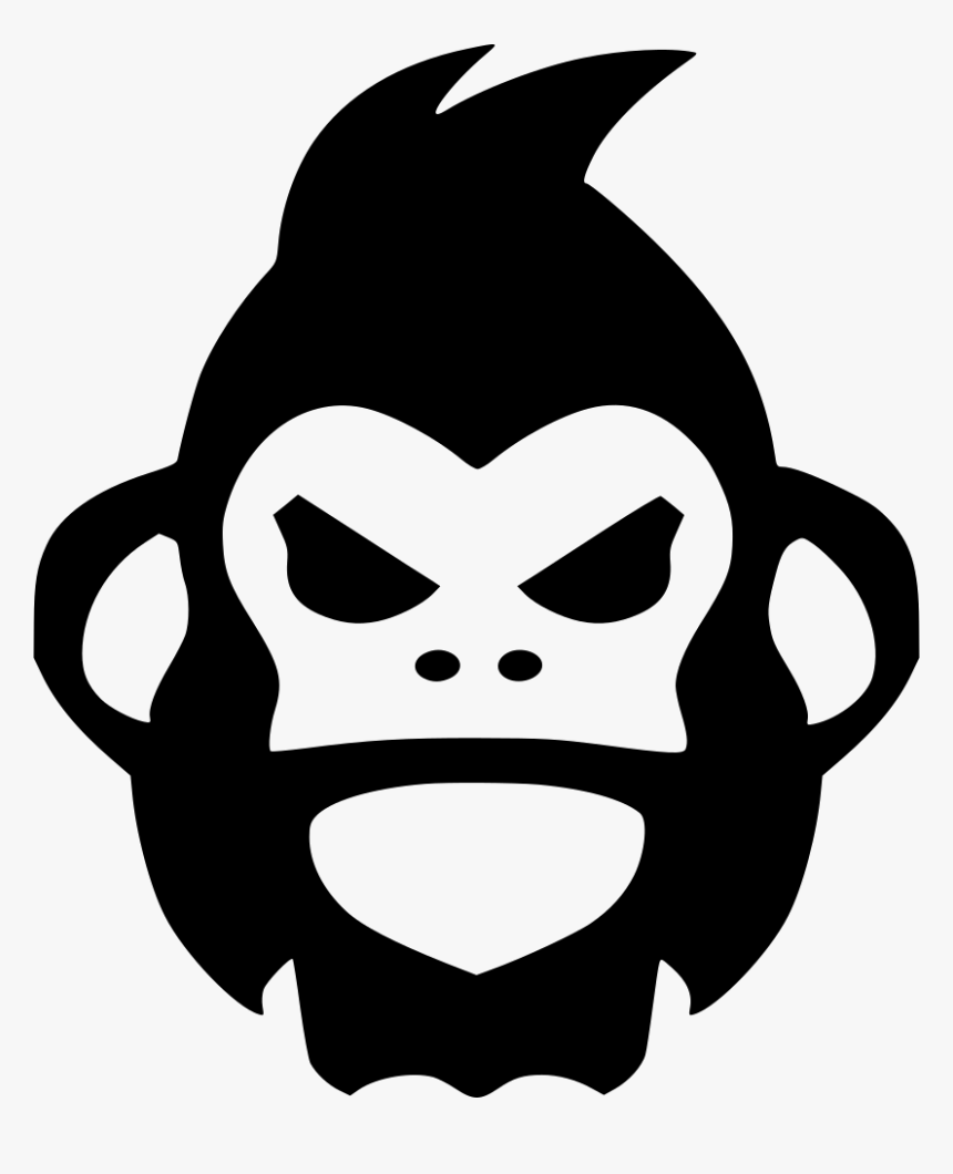 Gorilla Ape Computer Icons Clip Art - Black And White Monkey Png, Transparent Png