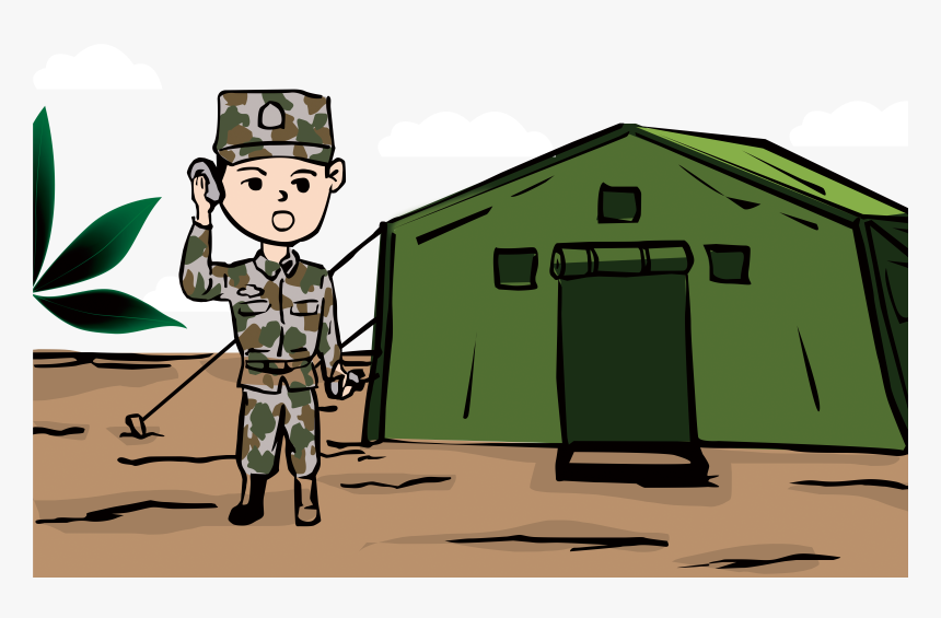 Cartoon Camp Camping Summer Scenery Transprent Png - Military Camp Clipart, Transparent Png