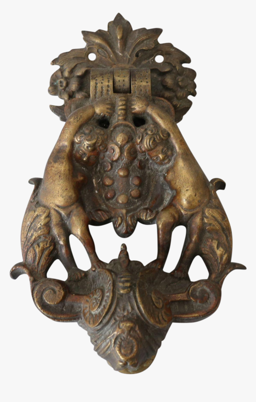 Clip Art Antique Brass Knocker With - Brass Door Knocker Antique, HD Png Download