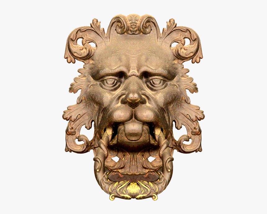 Doorknocker, Lion, Lion Head, Old, Input, Door, Metal - Lion Head Metal Png, Transparent Png