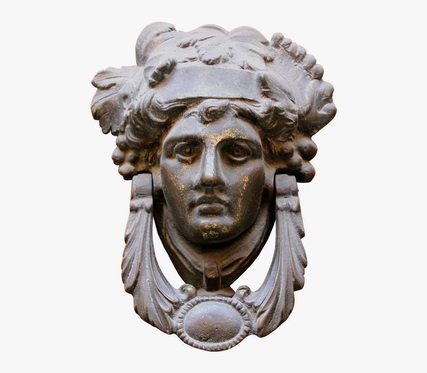 Doorknocker, Brass, Old, Metal, Door, Handle - Bust, HD Png Download