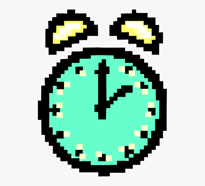 Vector Illustration Of Alarm Clock As Pixelated Bitmap Pixelated