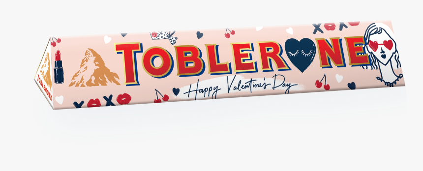 Toblerone White Chocolate Sleeve Designed By Soleil - Toblerone Valentine Day Pack, HD Png Download