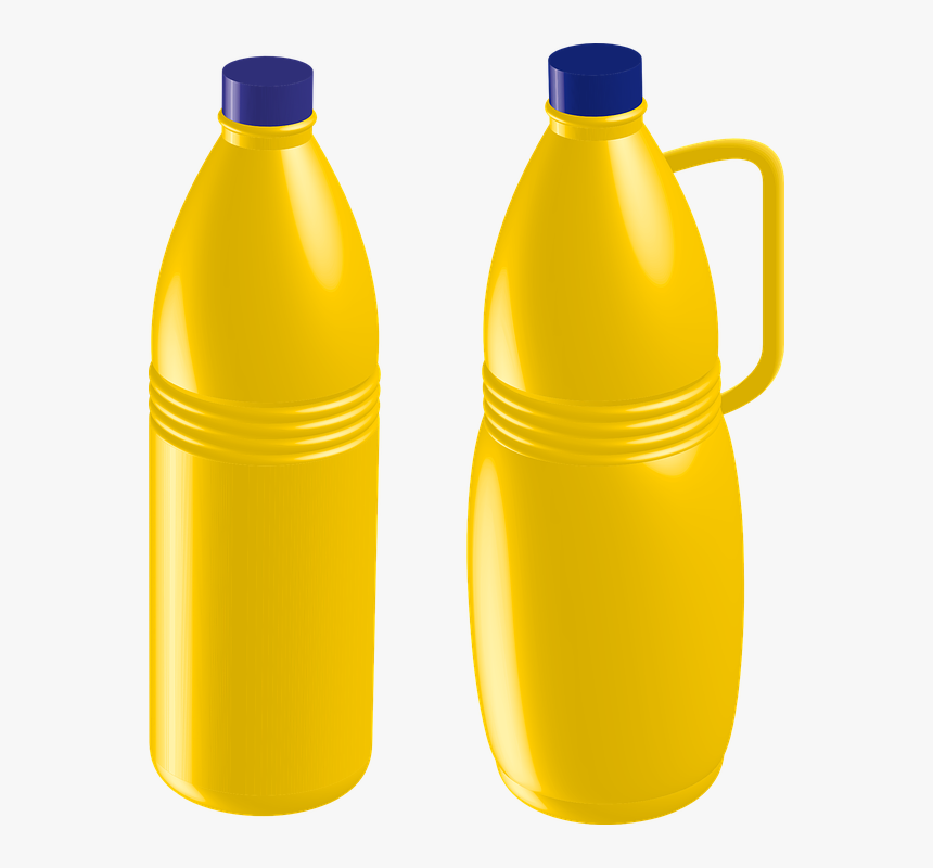 Botella, Plástico, Botellas, Lejía, Envase, Amarillo - Yellow Plastic Bottles, HD Png Download