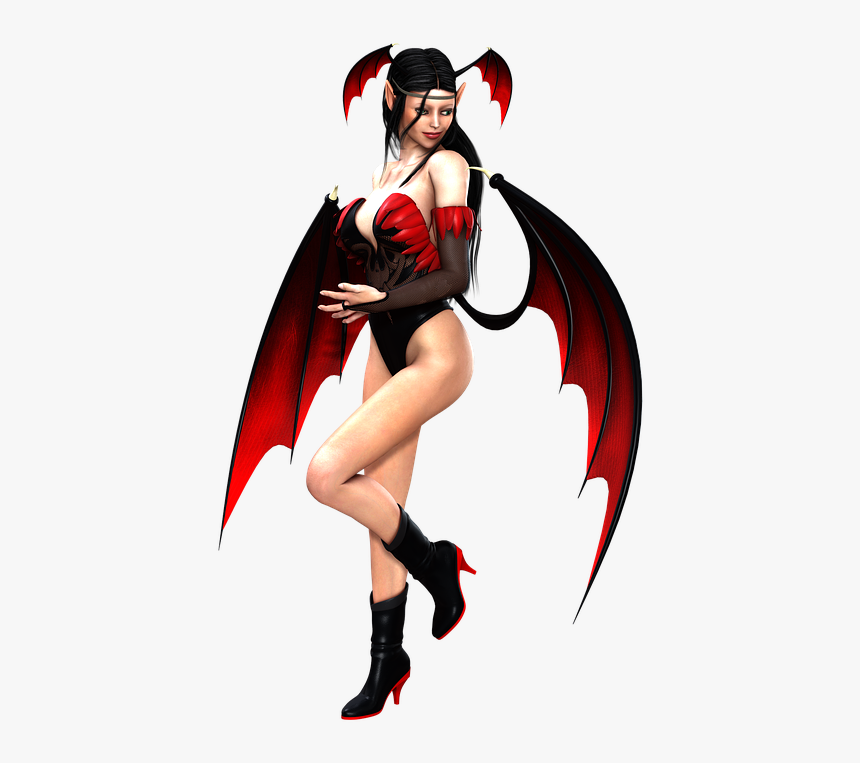 Girl, Hell, Sexy, Wings, Pose, Fairy, Devil, 3d - Devil, HD Png Download