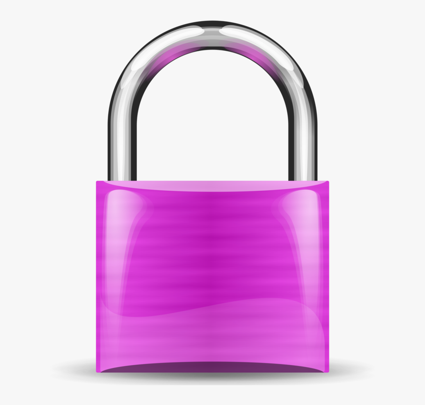 Purple,lock,hardware Accessory - Pink Padlock Clipart, HD Png Download