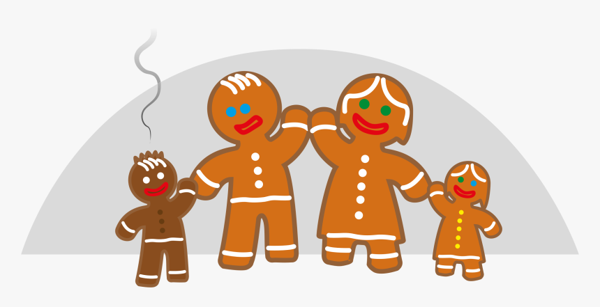 Family Life Of The Gingerbread Man Clip Arts - Gingerbread Family Clipart, HD Png Download