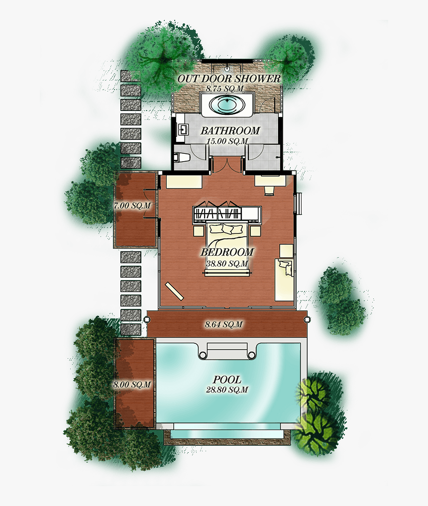 Deluxe Hillside Seaview Plan - Nora Buri Hillside Pool Villa, HD Png Download