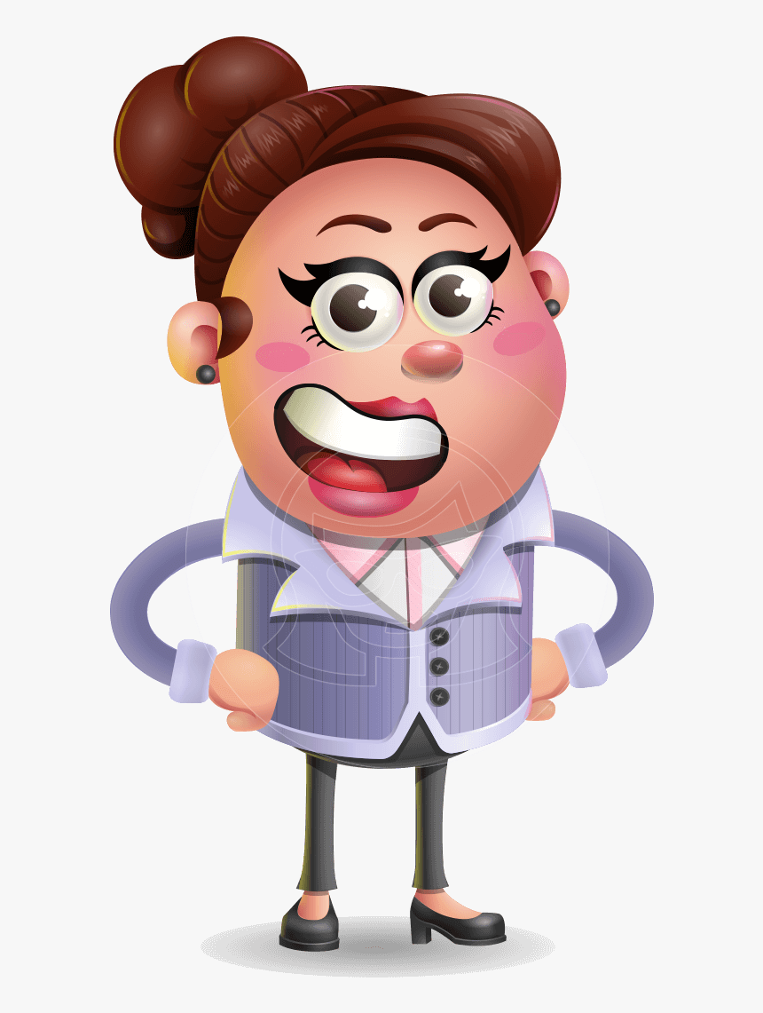Clay Business Woman Cartoon Vector Character Aka Ruth - Girl Shocked Cartoon .png, Transparent Png