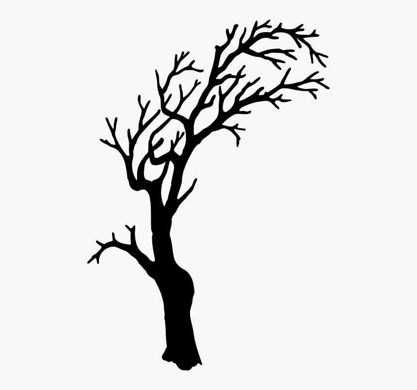 Spooky Tree Clipart - Creepy Tree Silhouette Png, Transparent Png