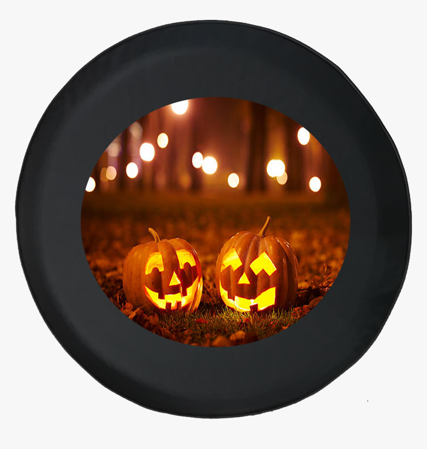 Halloween Jack O Lantern On Grass In Wood Forest Spooky, HD Png Download