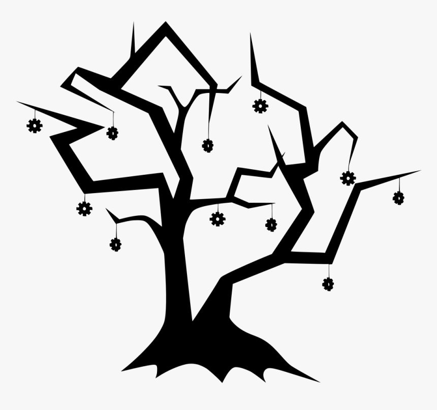 Transparent Spooky Tree Clipart - Dead Tree Flat Design, HD Png Download
