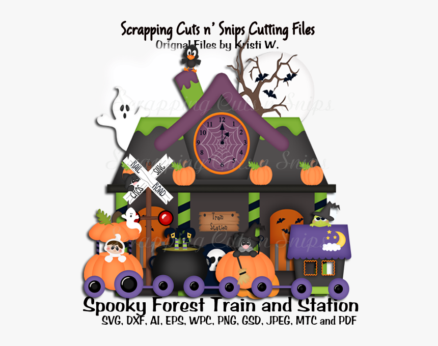 Spooky Forest Train And Station Cutting File Sets, HD Png Download