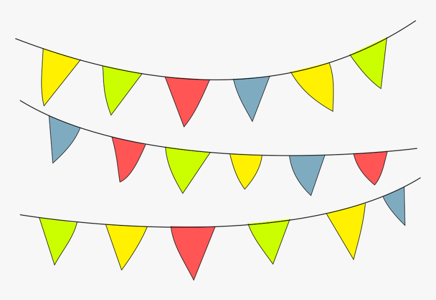Pennant, Party, Ornament, Mood, Decorate, Garland - Pennant Party, HD Png Download