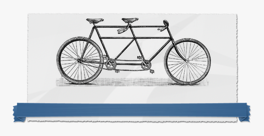 A Bicycle Built For Two Site Logo - Drawing Of Tandem Bicycle, HD Png Download